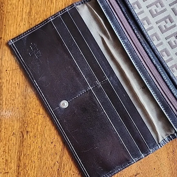 Vintage Fendi Brown & Beige Zucchino Canvas & Leather Continental Wallet - Picture 17 of 17